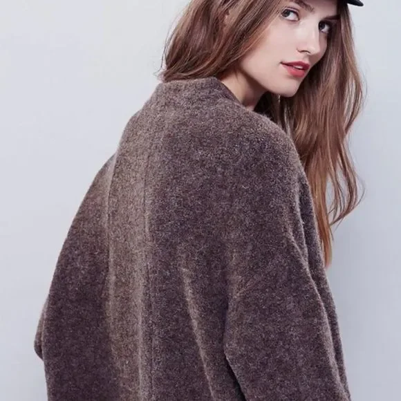 Free People Winding Ivy Pullover Oversized Brown Chunky Sweater XS/S - Picture 3 of 10